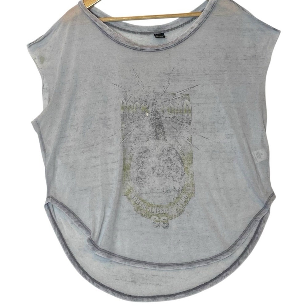 Nollie Thrashed Band T-Shirt Womens M Burn Out Paper Thin Retro Faded Cut Grunge